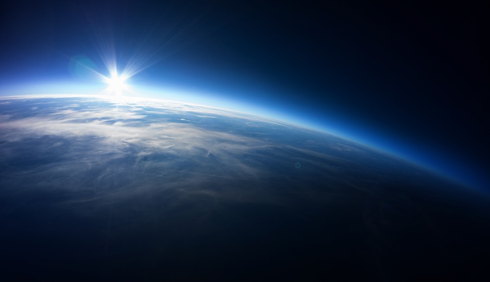 earth and sun, atmosphere, space